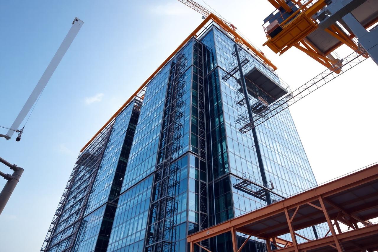 Commercial high-rise building under construction