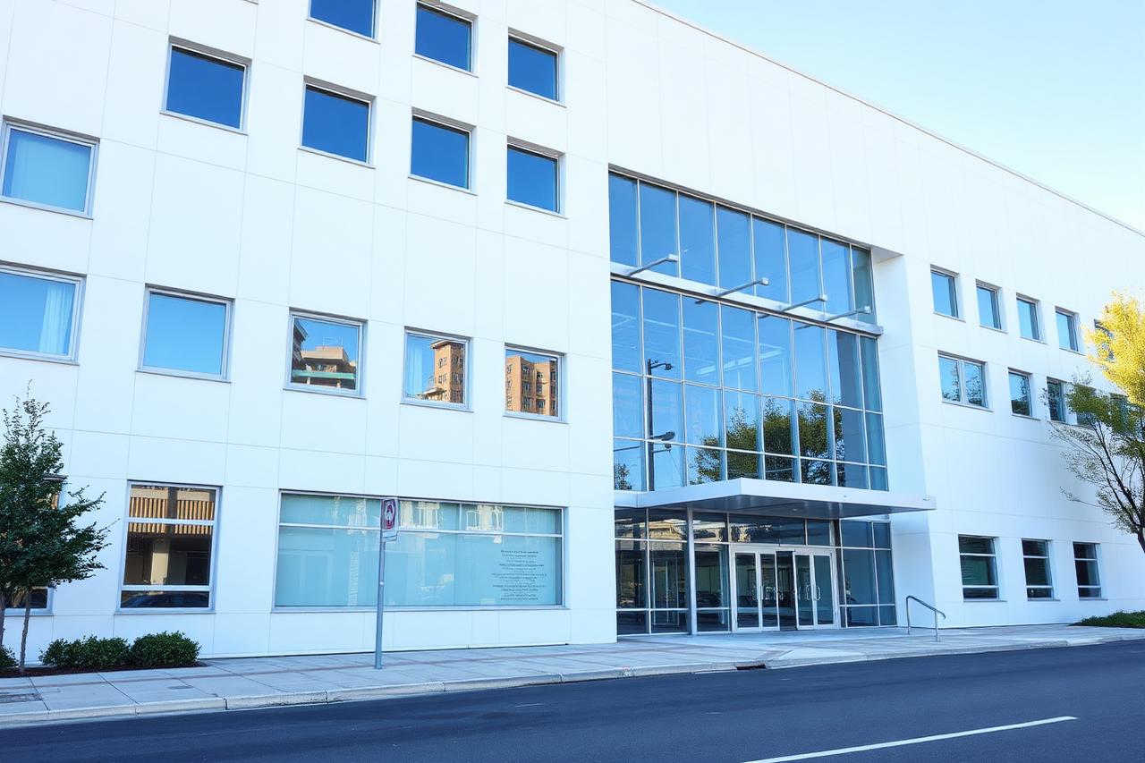 Modern hospital building